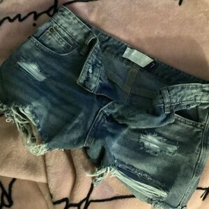 Project Rebel Distressed Blue Jean Shorts